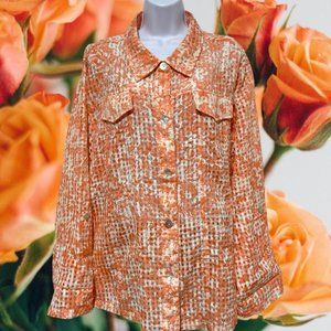 Women's 2X-Plus Size Long Sleeve Blouse Button Down Design